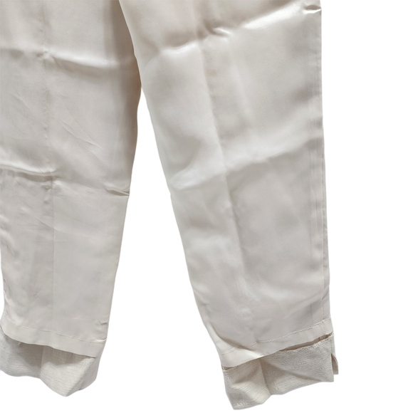 Dana Buchman. Vintage, Cream Silk & Linen Blend pants. Size: 4 - Picture 9 of 11